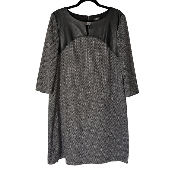 Tahari Dresses & Skirts - Tahari Arthur S. Levine Faux Leather Trim Dress